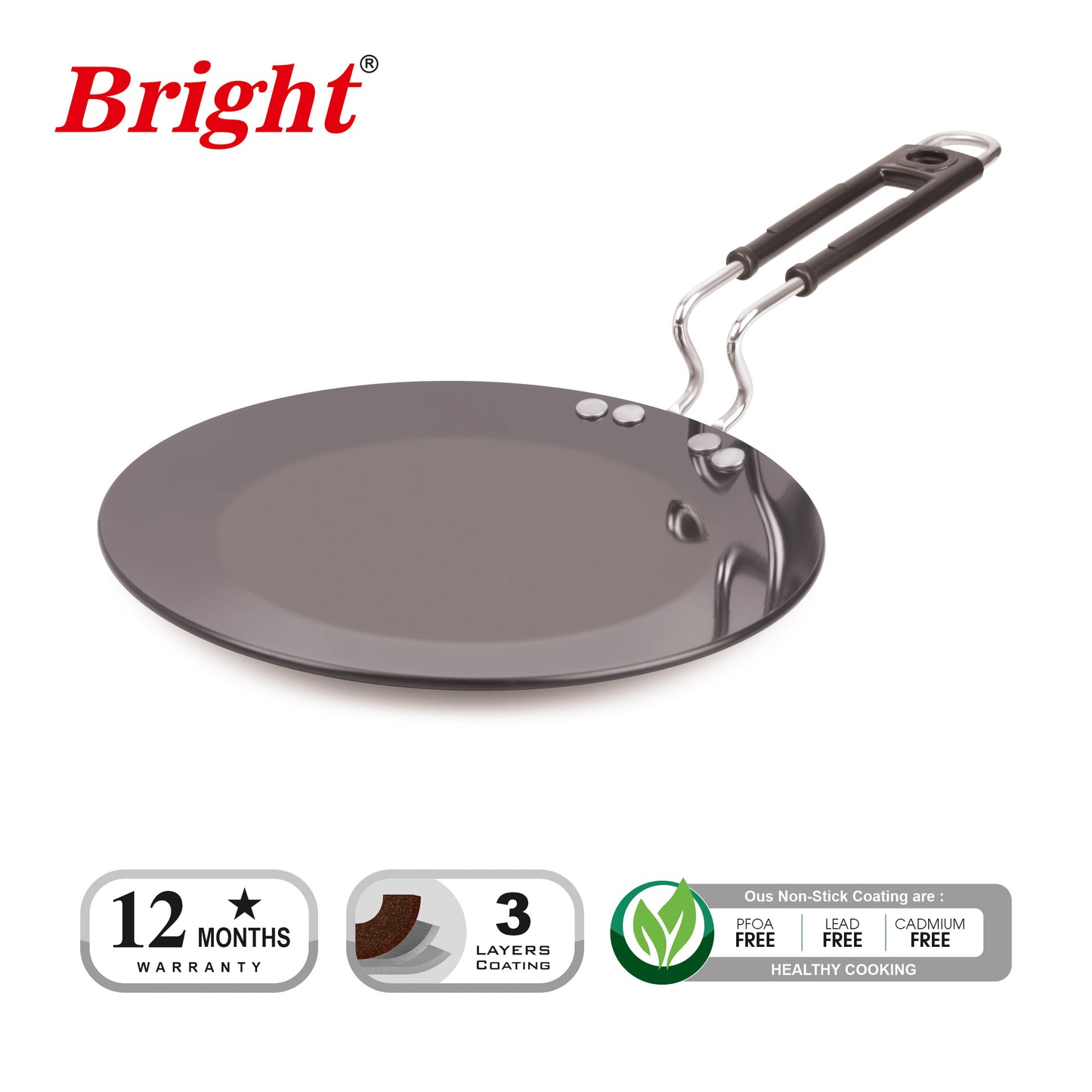 Concave Tawa - Roti Tawa - Induction base - Hard-Anodised - 4mm