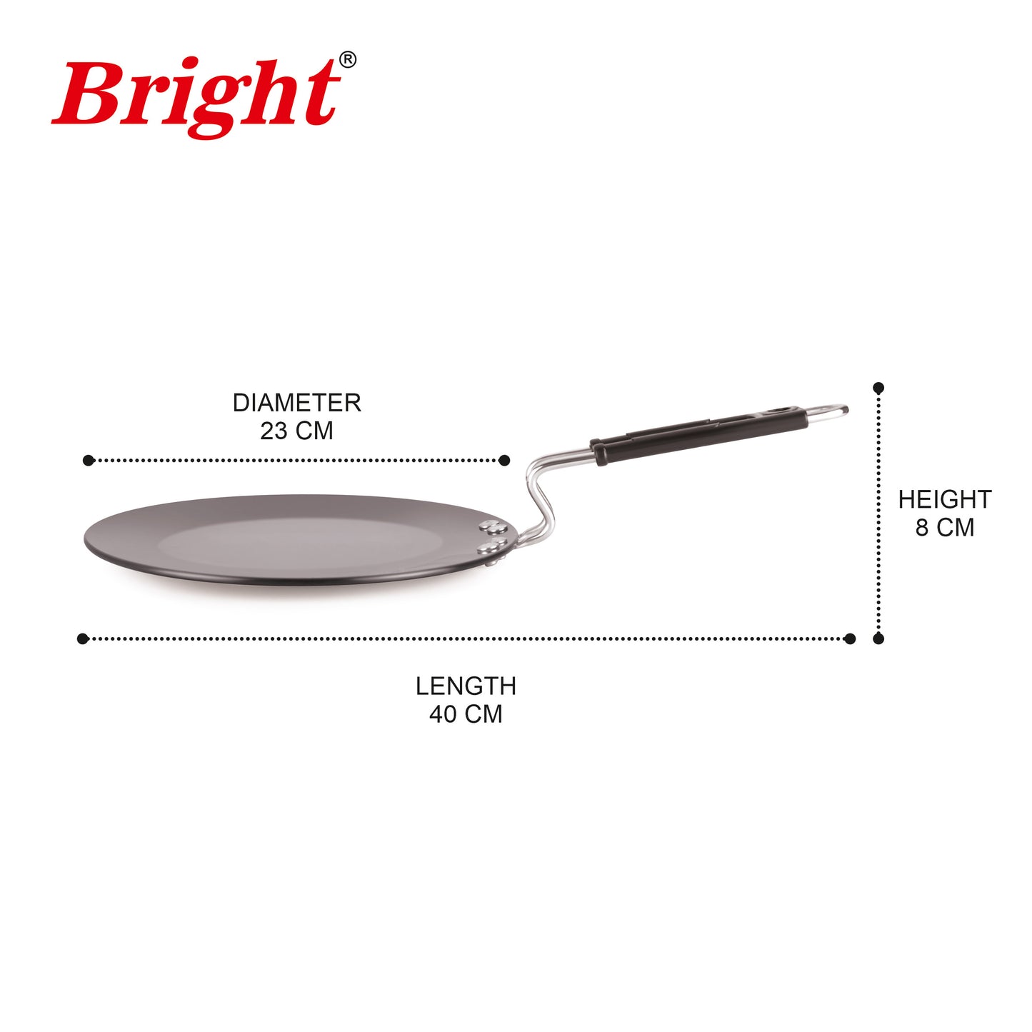 Concave Tawa - Roti Tawa - Induction base - Hard-Anodised - 4mm
