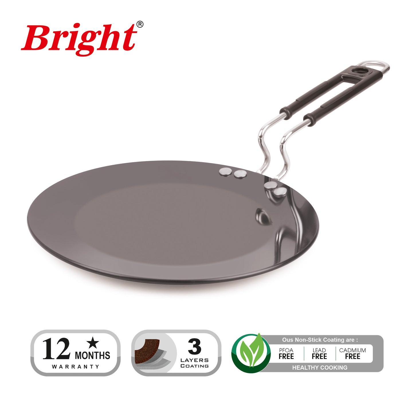 Concave Tawa - Roti Tawa - Induction base - Hard-Anodised - 4mm