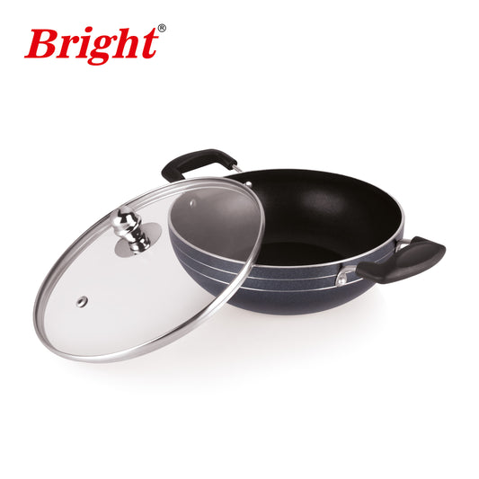 Deep Kadai with Glass Lid - Induction- 3mm