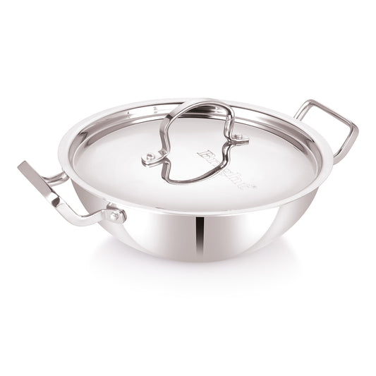 Tri-Ply Deep Kadai - Steel Lid