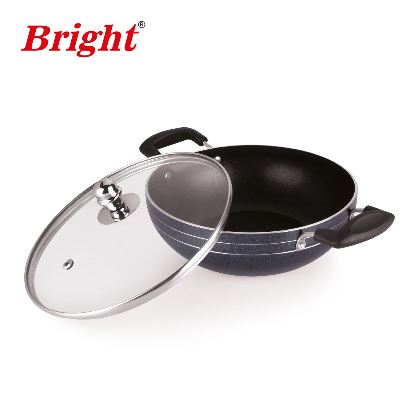 Deep Kadai with Glass Lid - Induction- 3mm
