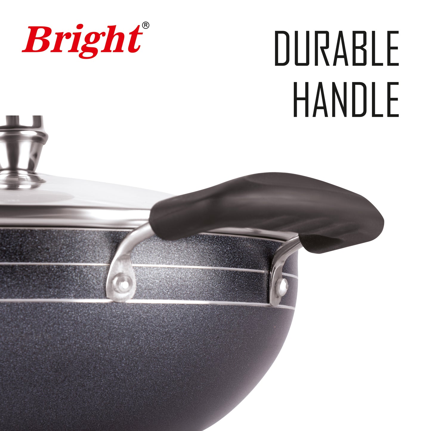 Deep Kadai with Glass Lid - Induction- 3mm