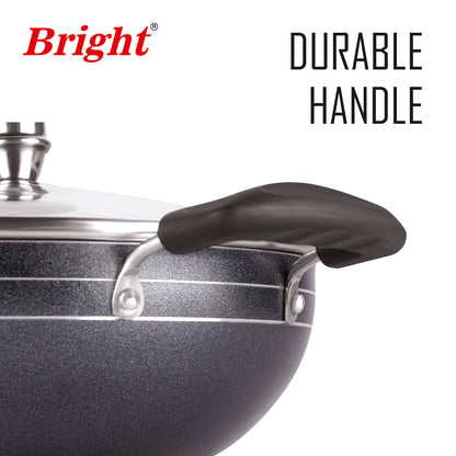 Deep Kadai with Glass Lid - Induction- 3mm