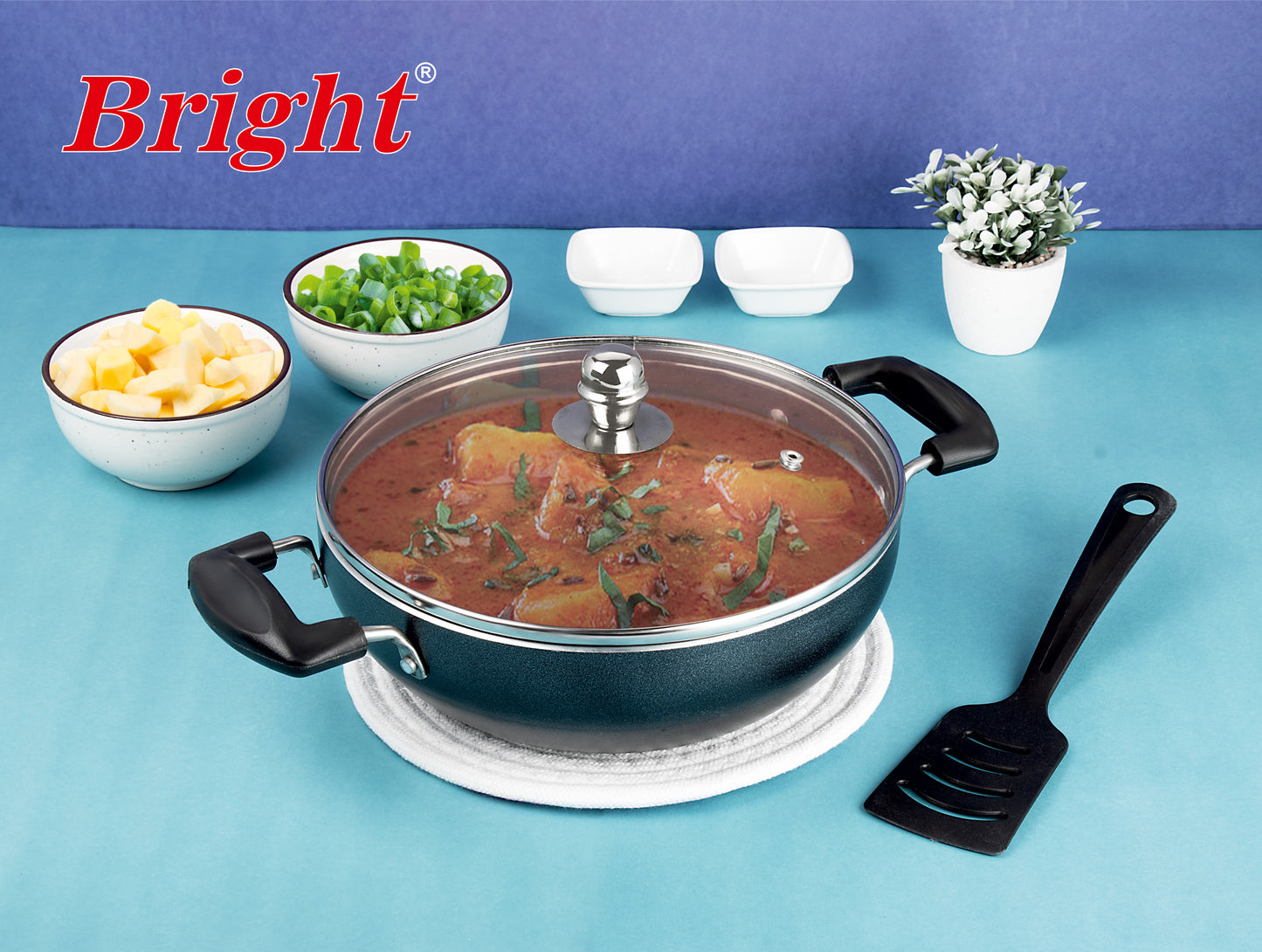 Deep Kadai with Glass Lid - Induction- 3mm